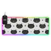Black-White-cat Wireless Charging Mouse Pad for Mobile Phone Extra Large Gaming Mousepad with 13 Lighting Modes Computer Mat for Office Home Gaming MacBook PC Laptop Desk